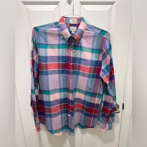J.crew, Mens Plaid Multi Color Long Sleeve Buttondown Shirt, size M
